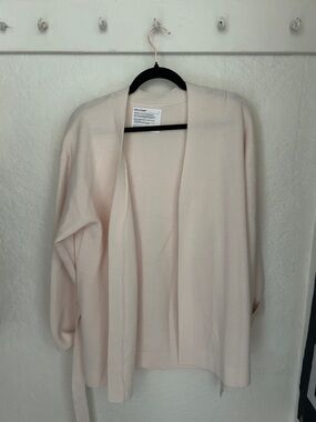 Ministry of Supply Light Pink Open-Front Cardigan Sweater